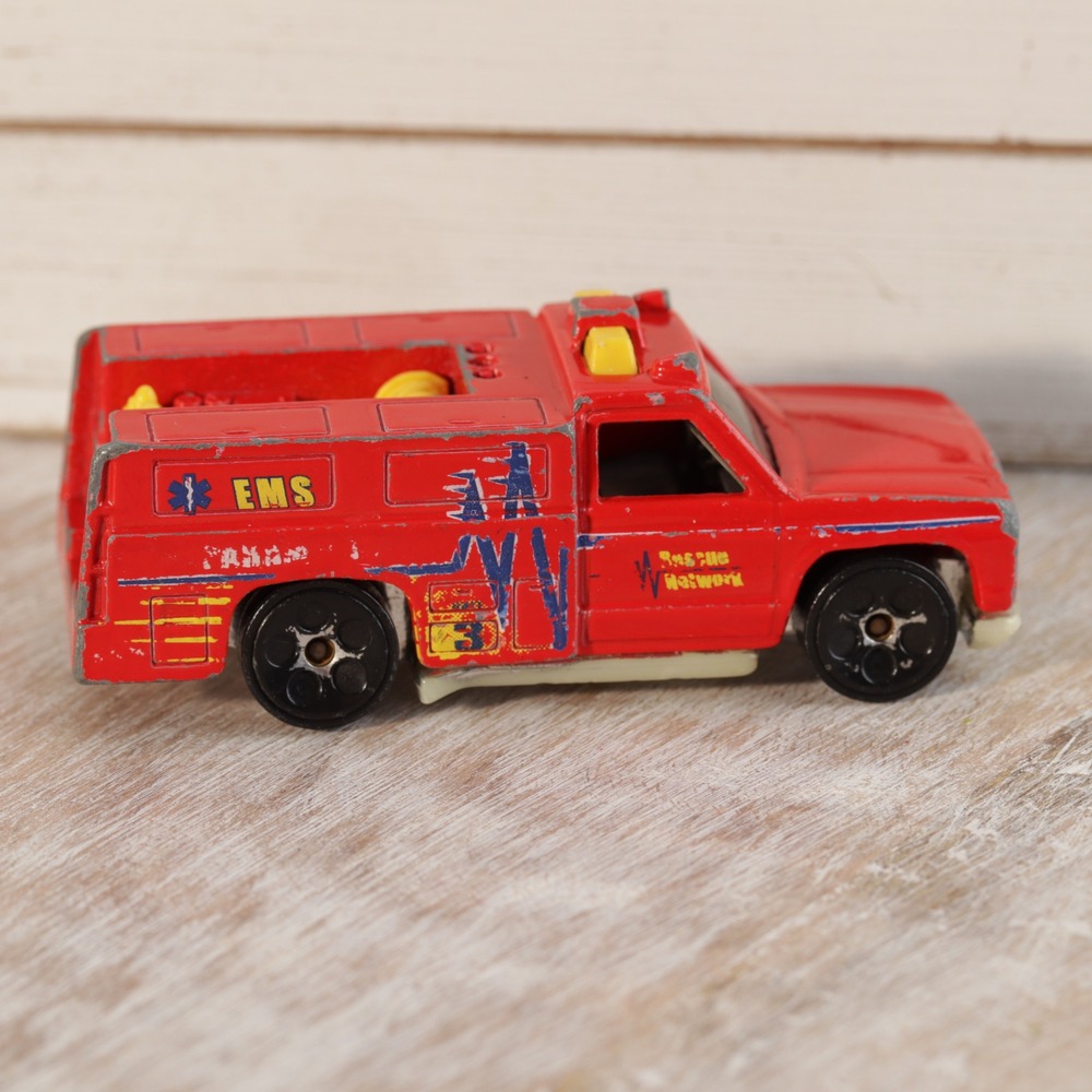 Hot Wheels 1974 Mattel EMS Rescue Network Fire Truck Red Die-Cast Thailand